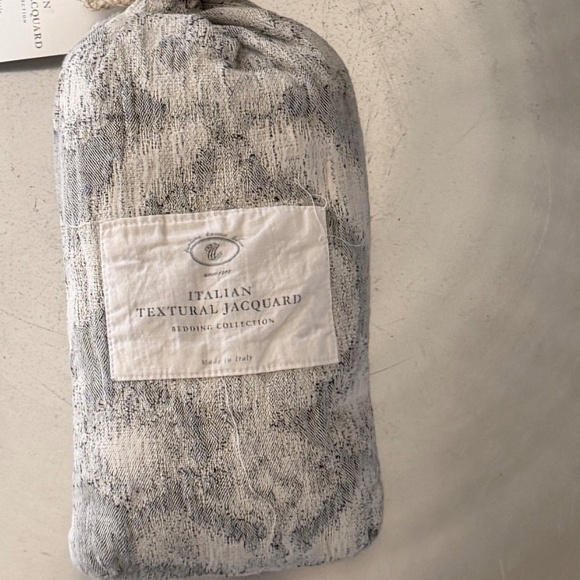 Restoration Hardware Italian Textural Jacquard King Sham Graphite Cotton Linen - Picture 1 of 4